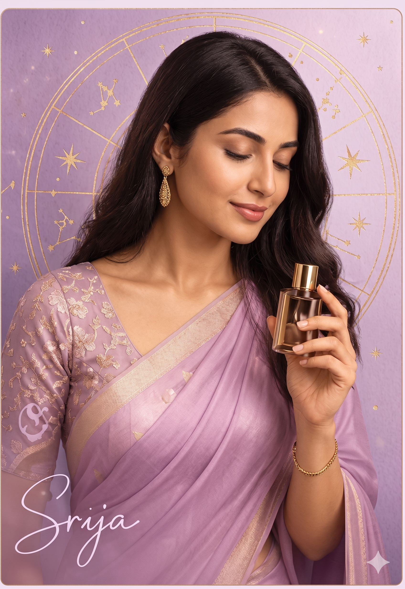 Srija holding S Aura Perfume